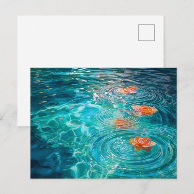 Flowers Floating on Water  Postcard (Front/Back)