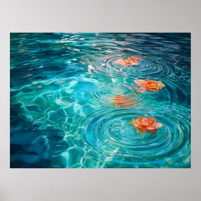 Flowers Floating on Water  Poster (Front)