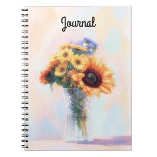 Flowers Floral Art Flower Vase Journal Personalise