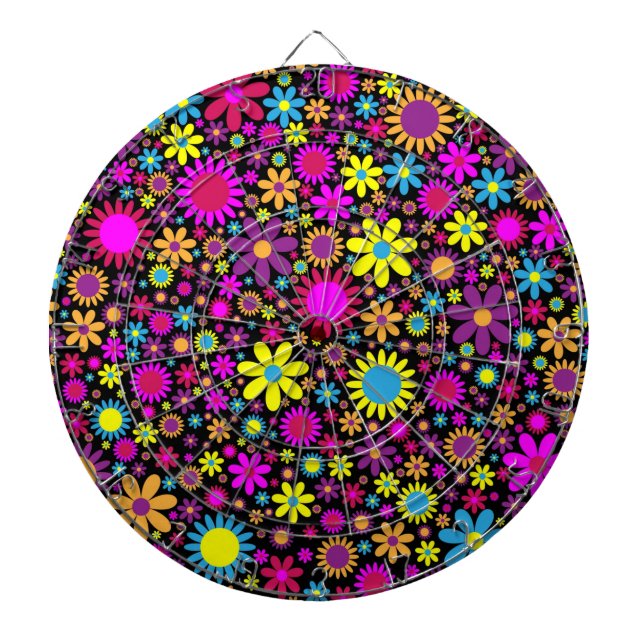 Flowers Floral Background Pattern-67566 Dartboard (Front)