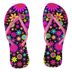 Flowers Floral Background Pattern Flip Flops