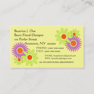 Flowers Floral "CRAZY-DAZY" CRAFT BUSINESS CARD