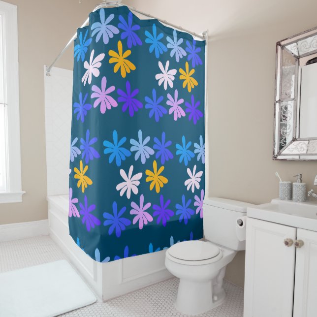 Flowers Floral Pattern  Shower Curtain (In Situ)
