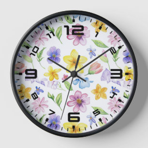 Flowers Floral Pattern Sublimation-95651 Clock