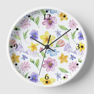 Flowers Floral Pattern Sublimation-95651 Clock
