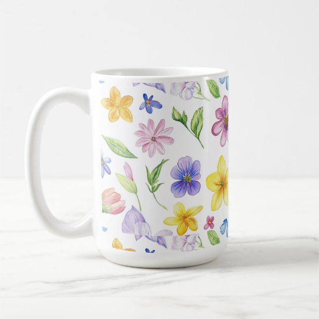 Flowers Floral Pattern Sublimation-95651 Coffee Mug (Left)