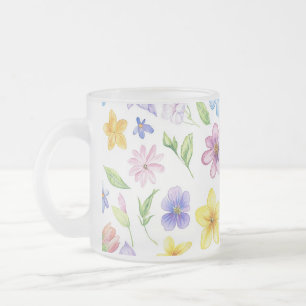Flowers Floral Pattern Sublimation-95651 Frosted Glass Coffee Mug