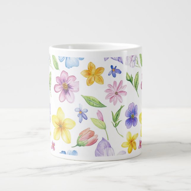 Flowers Floral Pattern Sublimation-95651 Large Coffee Mug (Front)