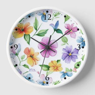 Flowers Floral Pattern Sublimation-95652 Clock