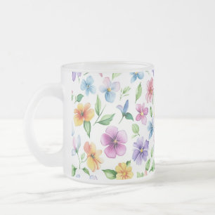 Flowers Floral Pattern Sublimation-95652 Frosted Glass Coffee Mug