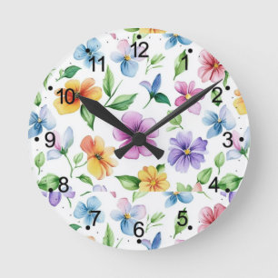 Flowers Floral Pattern Sublimation-95652 Round Clock