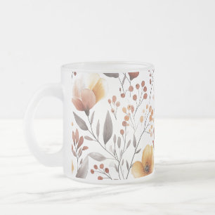 Flowers Floral Pattern Sublimation-95653 Frosted Glass Coffee Mug