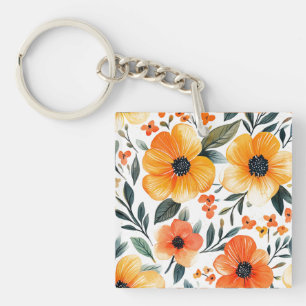 Flowers Floral Pattern Sublimation-95654 Key Ring