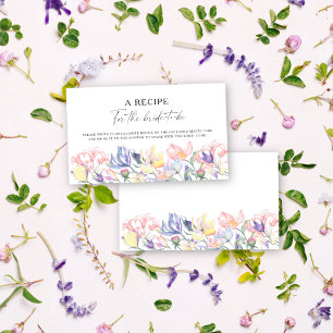 Flowers floral - Recipe for the bride to be Enclosure Card
