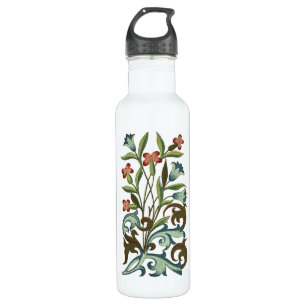 Flowers Floral Wallpaper Art Nouveau Pretty 710 Ml Water Bottle