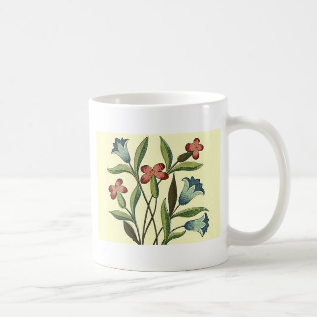 Flowers Floral Wallpaper Art Nouveau Pretty Coffee Mug (Right)