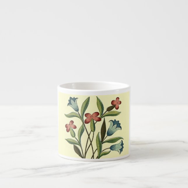 Flowers Floral Wallpaper Art Nouveau Pretty Espresso Cup (Front)