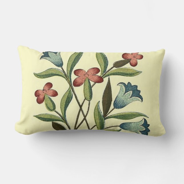 Flowers Floral Wallpaper Art Nouveau Pretty Lumbar Cushion (Front)