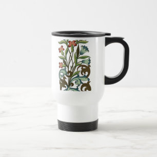 Flowers Floral Wallpaper Art Nouveau Pretty Travel Mug