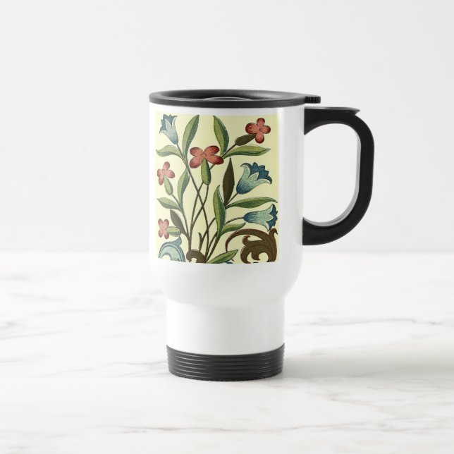 Flowers Floral Wallpaper Art Nouveau Pretty Travel Mug (Right)