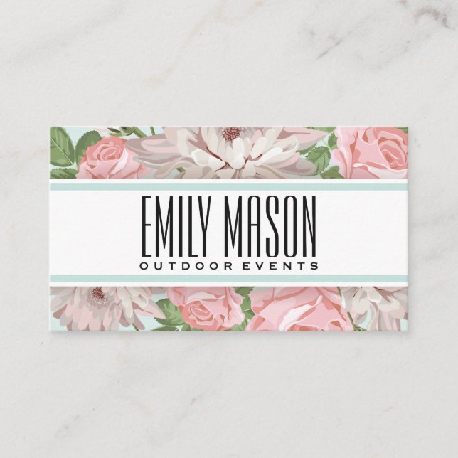Flowers | Florist Background Business Card (Front)
