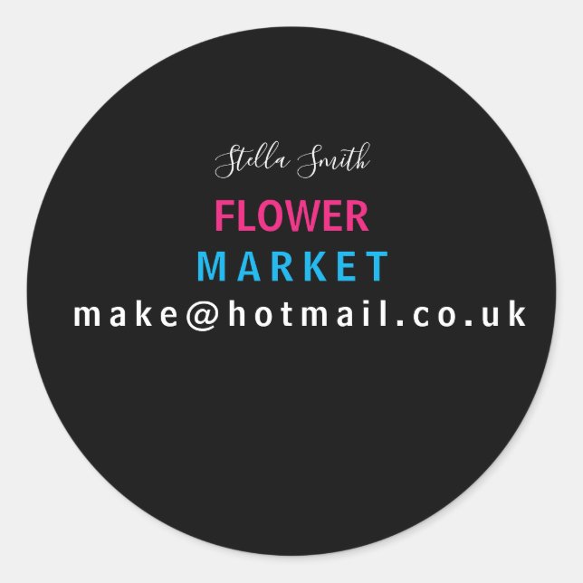 Flowers, florist, market  designer artist classic round sticker (Front)