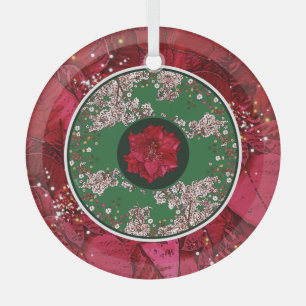 Flowers for Christmas Glass Tree Decoration