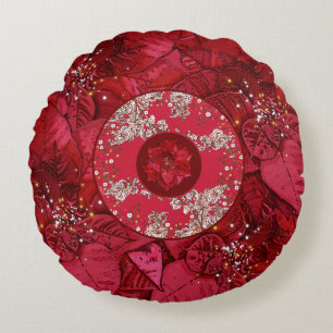 Flowers for Christmas Round Cushion