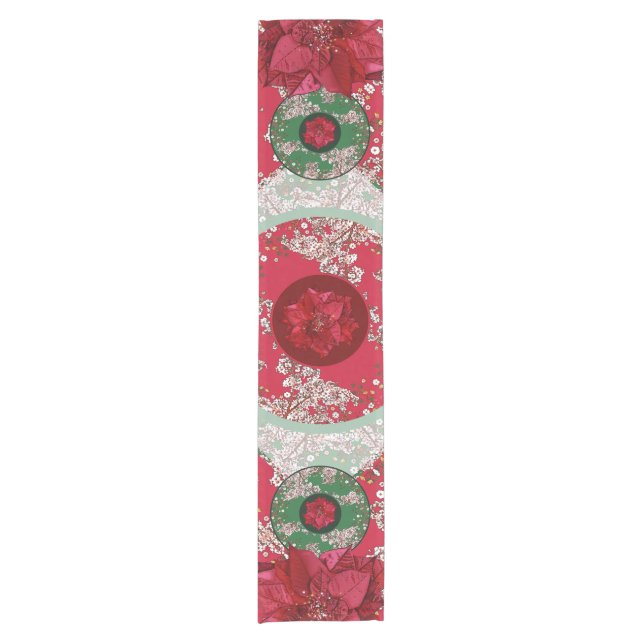 Flowers for Christmas Short Table Runner (Front)