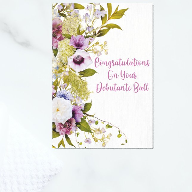 Flowers for Debutante Congratulations Card (Creator Uploaded)