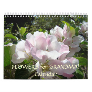 FLOWERS for GRANDMA Calendar Customise text Floral