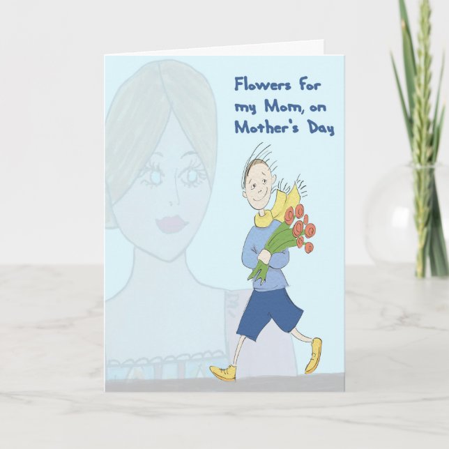 Flowers for Mum on Mother's Day from Son Card (Front)