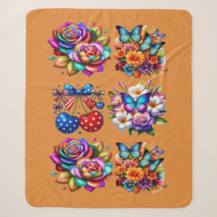 Flowers for pure hearts and love for all people sherpa blanket