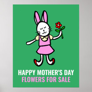 Flowers for Sale Sign, Custom Mother's Day Sale Poster
