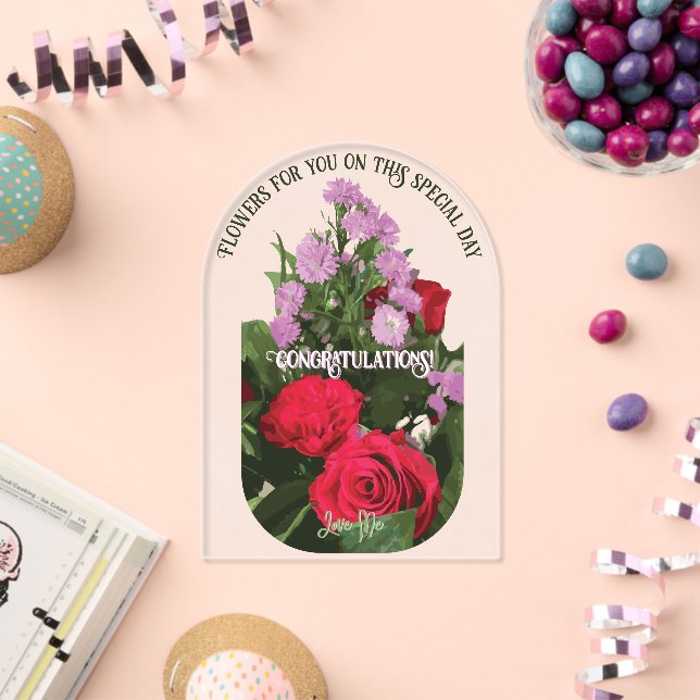 Flowers for You - Celebration Card Acrylic Invitations (Insitu (Celebration))
