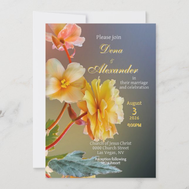 Flowers for Your Wedding Flat Wedding Invitation (Front)