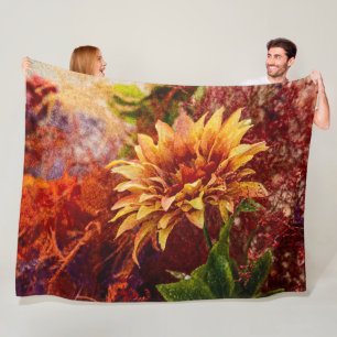 Flowers fulcolors woven blanket Jacquard