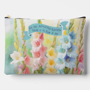 Flowers Garden Painting,Bible Quote,Travel Accessory Pouch