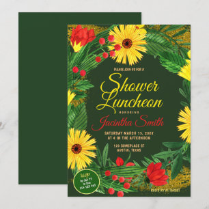 Flowers Garden Party Luncheon Shower Invitation