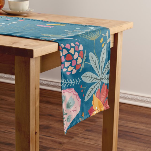 Flowers Garden Spring Butterflies Table Runner (In Situ)
