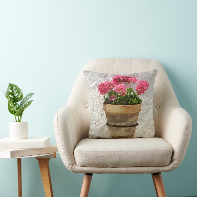 Flowers | Geranium In Flower in Pot Cushion (Chair)