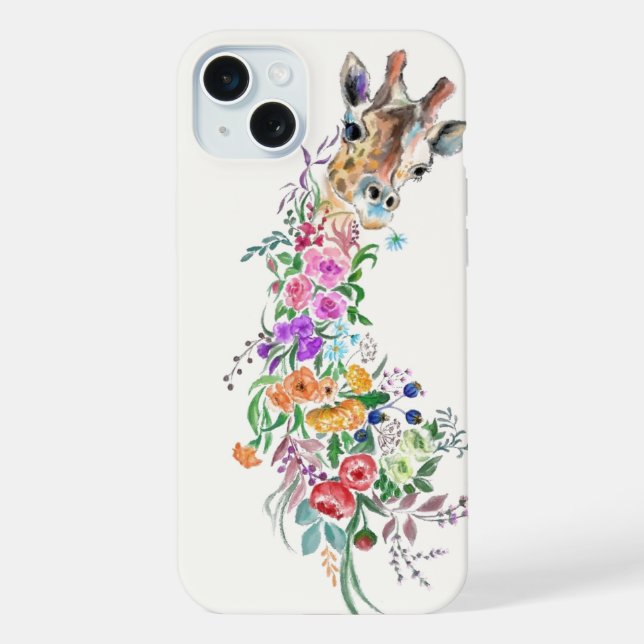 Flowers Giraffe iPhone Case (Back)