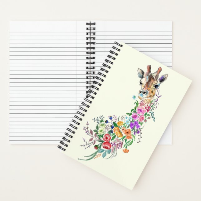 Flowers Giraffe Notebook (Inside)