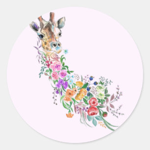Flowers Giraffe Sticker