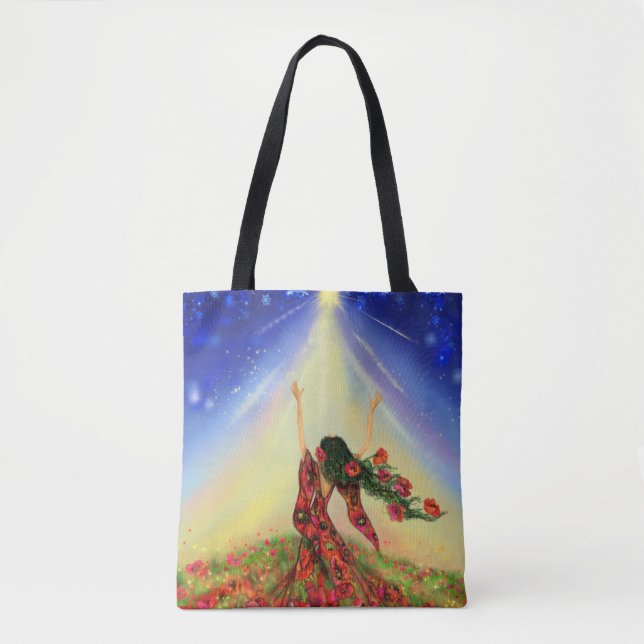 Flowers Girl Tote Bag Spring (Front)
