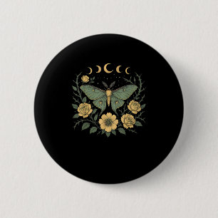 Flowers Goblincore Moth And Butterfly Cottagecore  6 Cm Round Badge