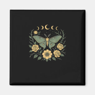 Flowers Goblincore Moth and Butterfly Cottagecore  Magnet