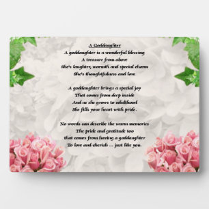 Flowers Goddaughter Poem Plaque