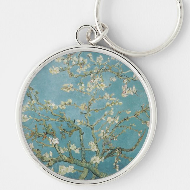 Flowers Gogh Branches Almond Blossoms Nature Key Ring (Front)