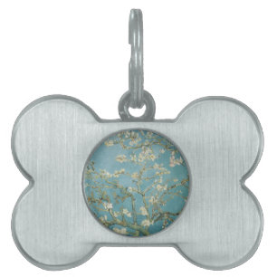 Flowers Gogh Branches Almond Blossoms Nature Pet Tag